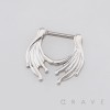 ORNATE CURVED WING DESIGN SEPTUM CLICKER RING 316L SURGICAL STEEL